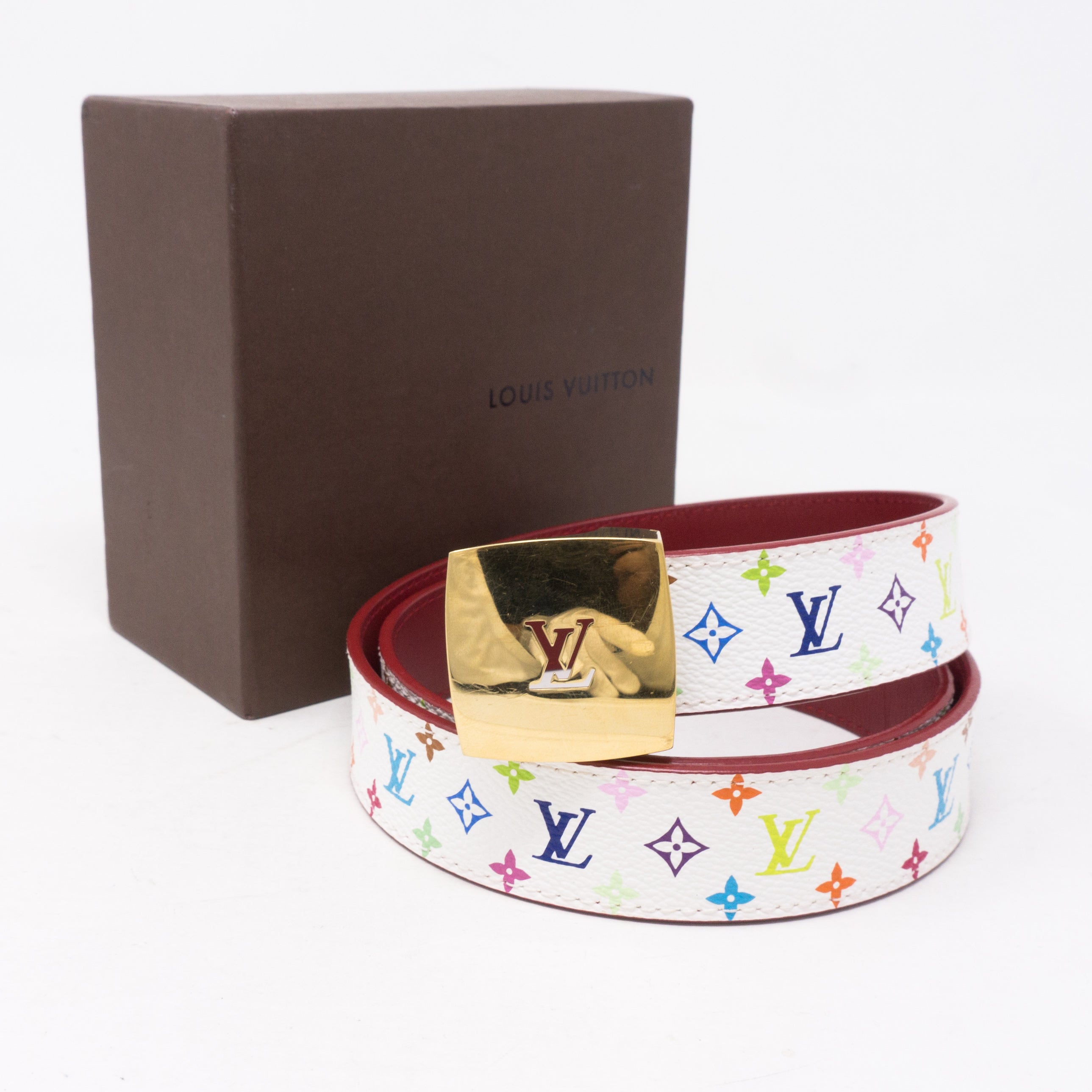 Louis Vuitton Monogram PVC Prism LV Shape Belt 100CM at 1stDibs