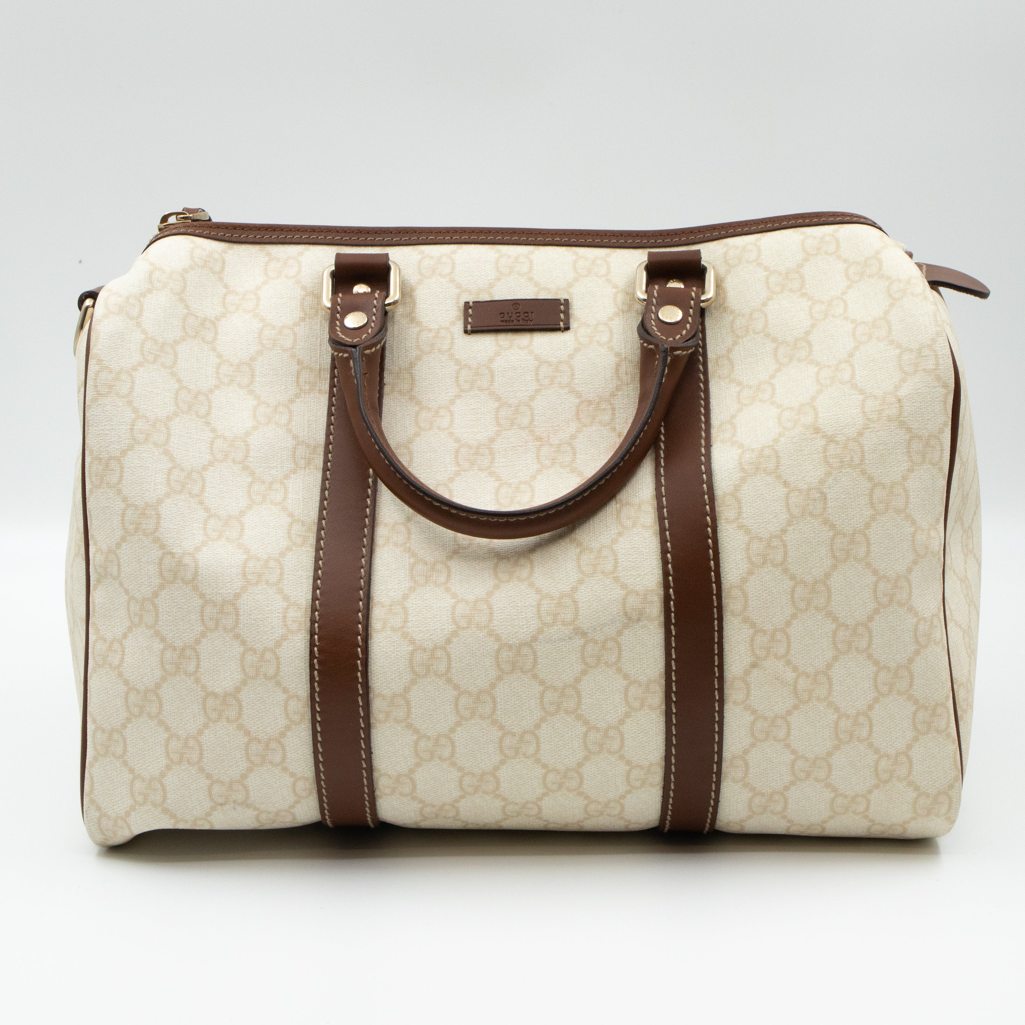 white gucci boston bag