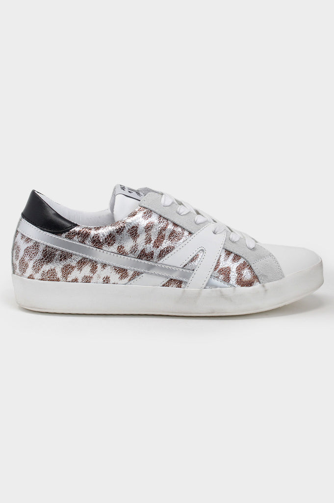Aspiga Leather Low-Top Trainers | Leopard
