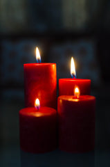 Red Set of 4 Aroma Candles