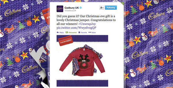 Cadbury's Christmas Jumper competition Twitter