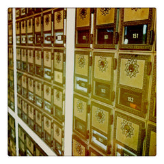 Curio & Co. celebrates post office boxes and the lost art of letter writing. Vintage USPS post office PO boxes. Curio and Co. www.curioandco.com