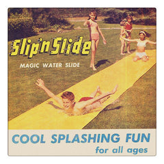 Curio & Co. salutes the vintage summertime Slip 'n Slide. Slip 'n Slide vintage advertisement. Curio and Co. www.curioandco.com