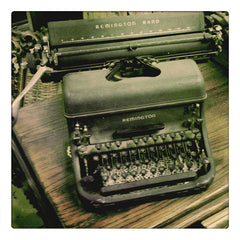 Curio & Co. looks at vintage Remington typewriters. Photograph of dusty typewriter. Curio and Co. www.curioandco.com