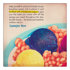 Curio & Co. looks at vintage 1960s advertisements for sugar. Detail of a vintage Sunnington Morn packaging for Double Scoop cereal, image by Curio and Co. www.curioandco.com