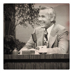 Curio & Co. looks at classic late night talk shows and their desks. Image of Johnny Carson from the Tonight Show, from Curio and Co. www.curioandco.com