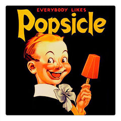 Curio & Co. looks at the history of classic summertime treat, Popsicles. Image of a vintage ad for Popsicles. www.curioandco.com