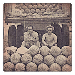 Curio & Co. looks at watermelon as a classic summertime treat. Vintage photograph of watermelon farmers. www.curioandco.com