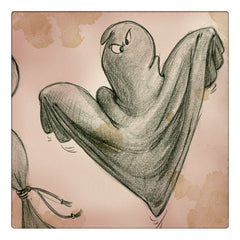 ghost drawing (graphite on paper) by Cesare Asaro, Happy Halloween by Curio & Co. (Curio and Co. OG - www.curioandco.com)