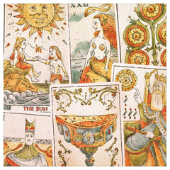 Curio & Co. looks at the mysterious history of tarot cards, from European card game to fortune telling in the occult. Image of Musterberg deck of tarot cards, courtesy Curio and co. www.curioandco.com