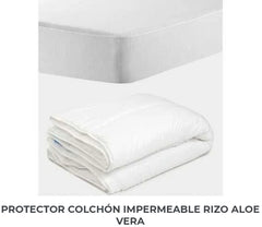 Protector Colchón Impermeable Rizo Aloe Vera