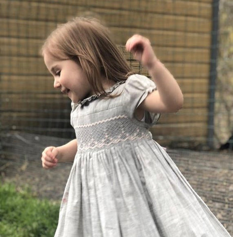 handmade amandine loggia smocked dress happy little girl easter charlotte sy dimby frenchstyle