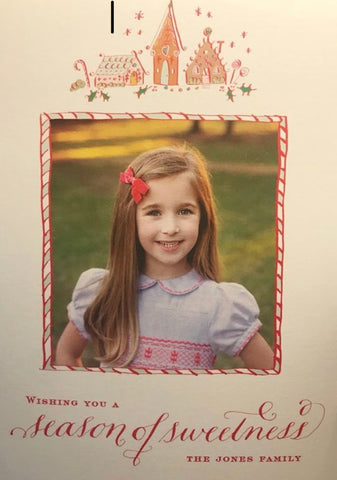 Christmas card handmade smocked dress Princess Charlotte