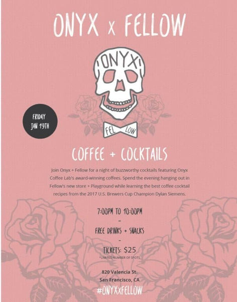 Poster for Onyx x Fellow Brew Master Class Weekend Coffee Cocktails