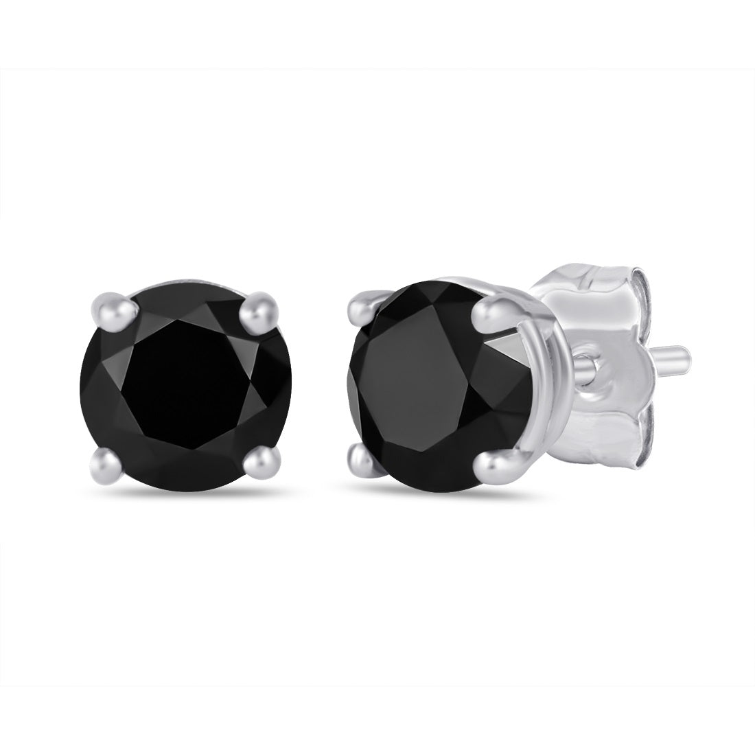 stud black diamond earrings