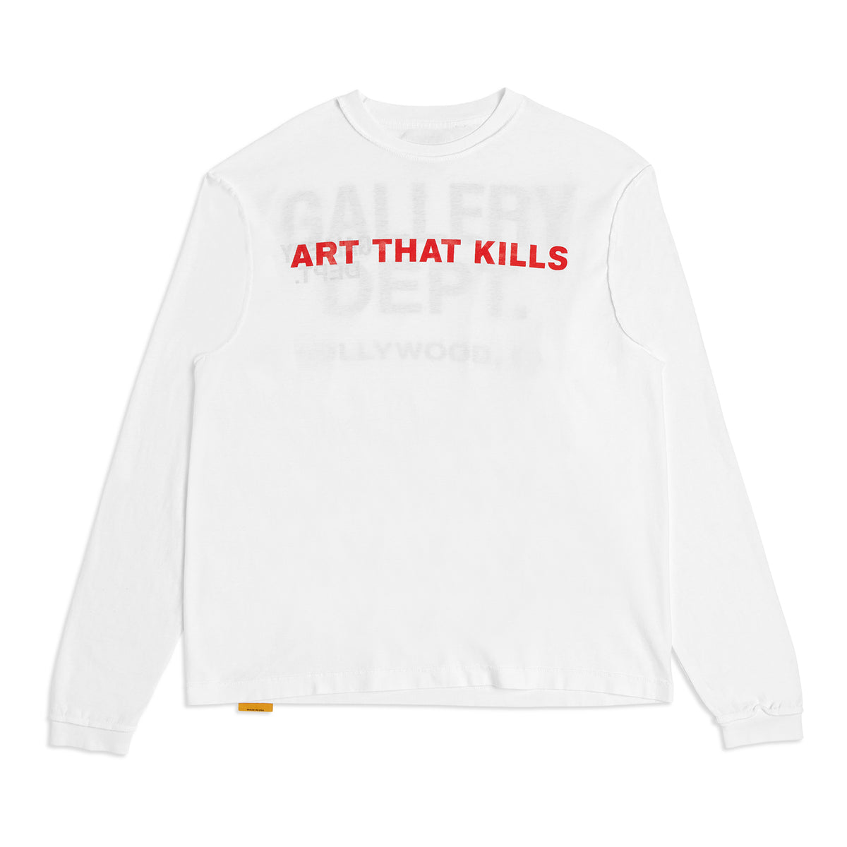 ART THAT KILLS REVERSIBLE LONG SLEEVE TEE WHITE – Gallery Dept