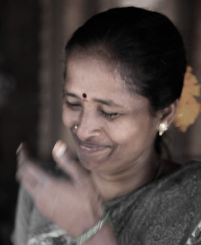 Indian woman laughing portrait