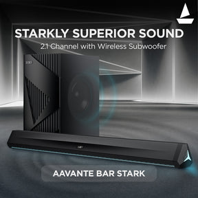 boAt Aavante Bar Stark | 160W RMS Bluetooth Soundbar with Wireless Subwoofer, boAt Signature Sound, Multiple EQ Modes, AUX