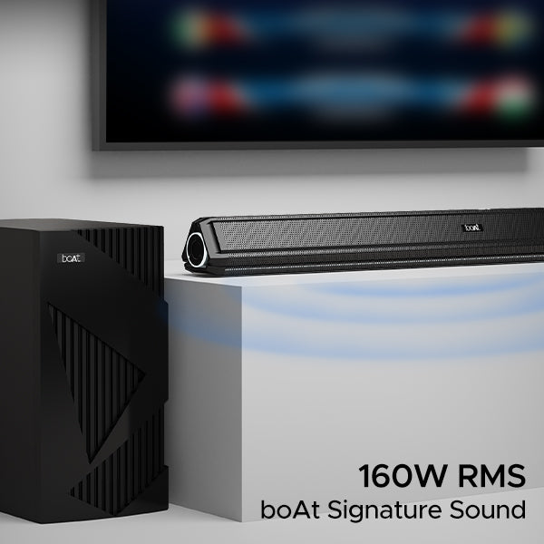 boAt Aavante Bar Chord | 160W RMS 2.1 Channel Bluetooth Soundbar, 6.5 inch Wireless Subwoofer, EQ Modes, Multi-Connectivity