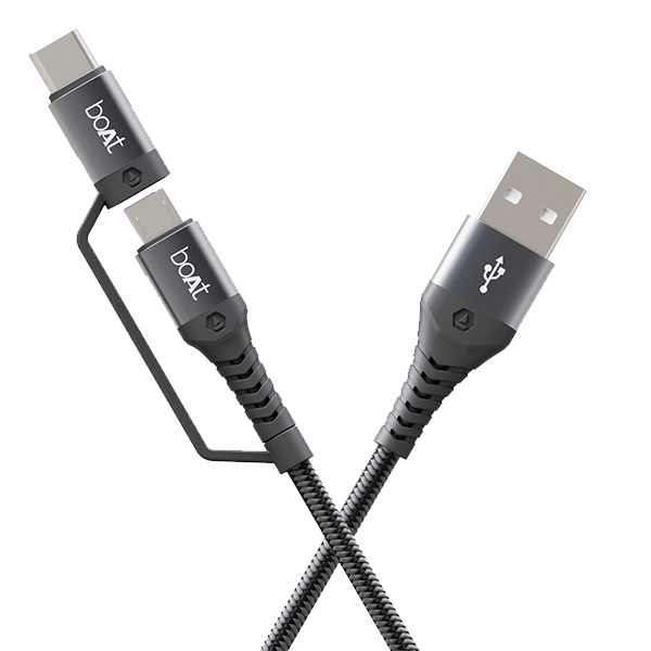 Buy boAt Deuce USB 300 2-in-1 Type C + Micro USB cable | Buy Now