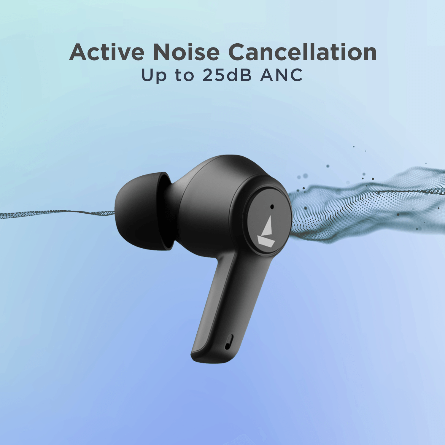 boAt Airdopes 411 ANC | Noise-Cancelling Earbuds with 10mm Drivers, ASAPTM Charge Technology, Up to 25dB ANC, ENx™ Technology, 17.5 Hours Playback