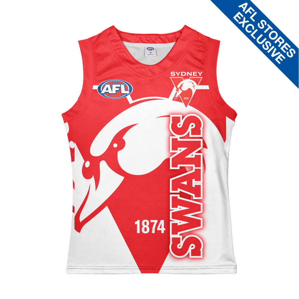 T8 Sydney Swans AFL Home ISC Guernsey Kids Sizes 6-14 