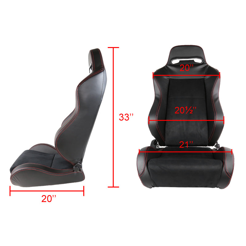 incl Black Synthetic Leather slides Left-side reclinable back-rest Suede Grey stitching Sport seat Classic II