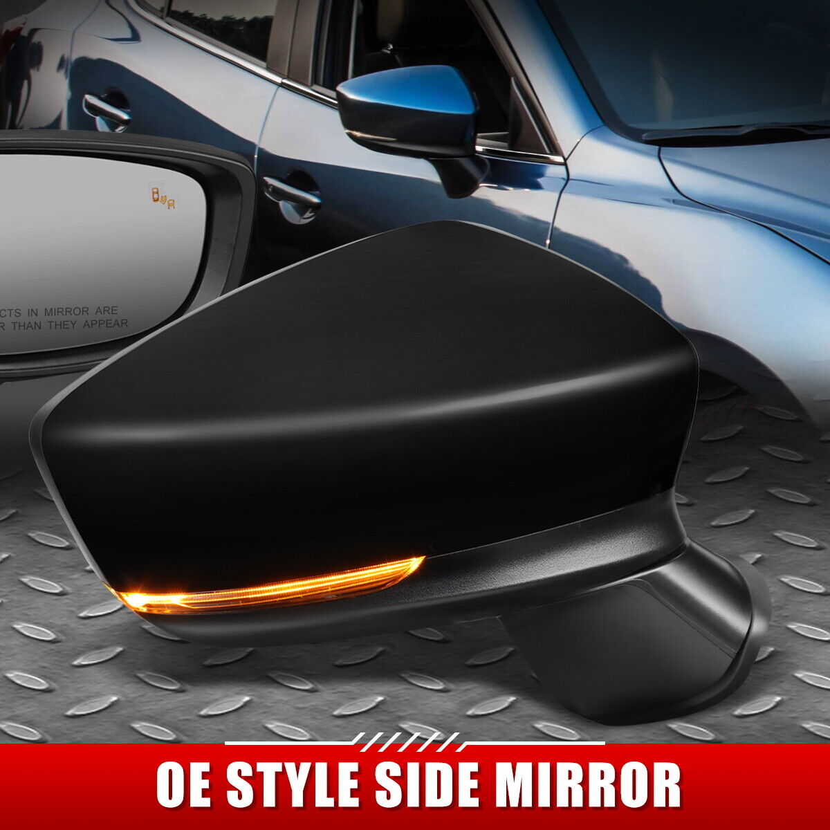DNA Side Mirror Mazda 3 (17-18) [OEM Style / Powered + Turn Signal Lights +  BSD] Driver Side Only