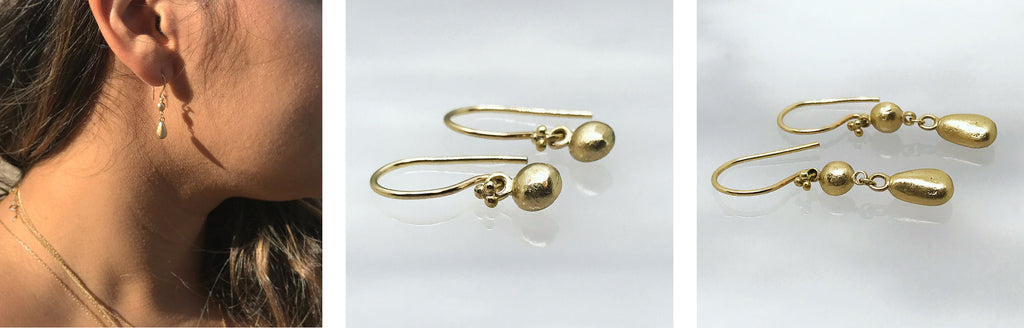 14 ct gold drop earrings