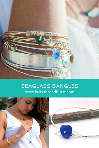 kriket broadhurst jewellery gifts for women stacking bangles with sea glass