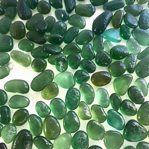 green seaglass different colours and shapes Kriket Broadhurst jewellery