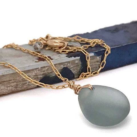 rare grey seaglass necklace kriket broadhurst jewellery Sydney
