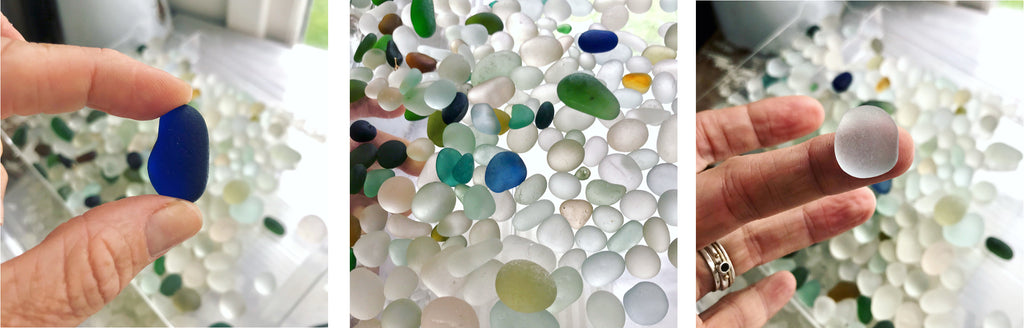 seaglass from seaham beach, sorting sea gems, beach glass, 