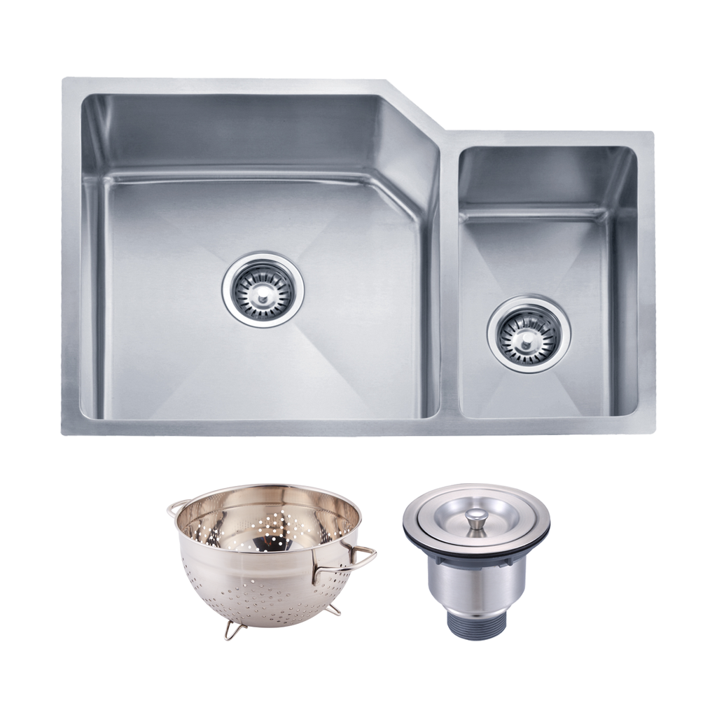 Dax Handmade 70 30 Double Bowl Undermount Kitchen Sink 16 Gauge Stainless Steel Brushed Finish 30 X 20 X 10 Inches Dax 3020b