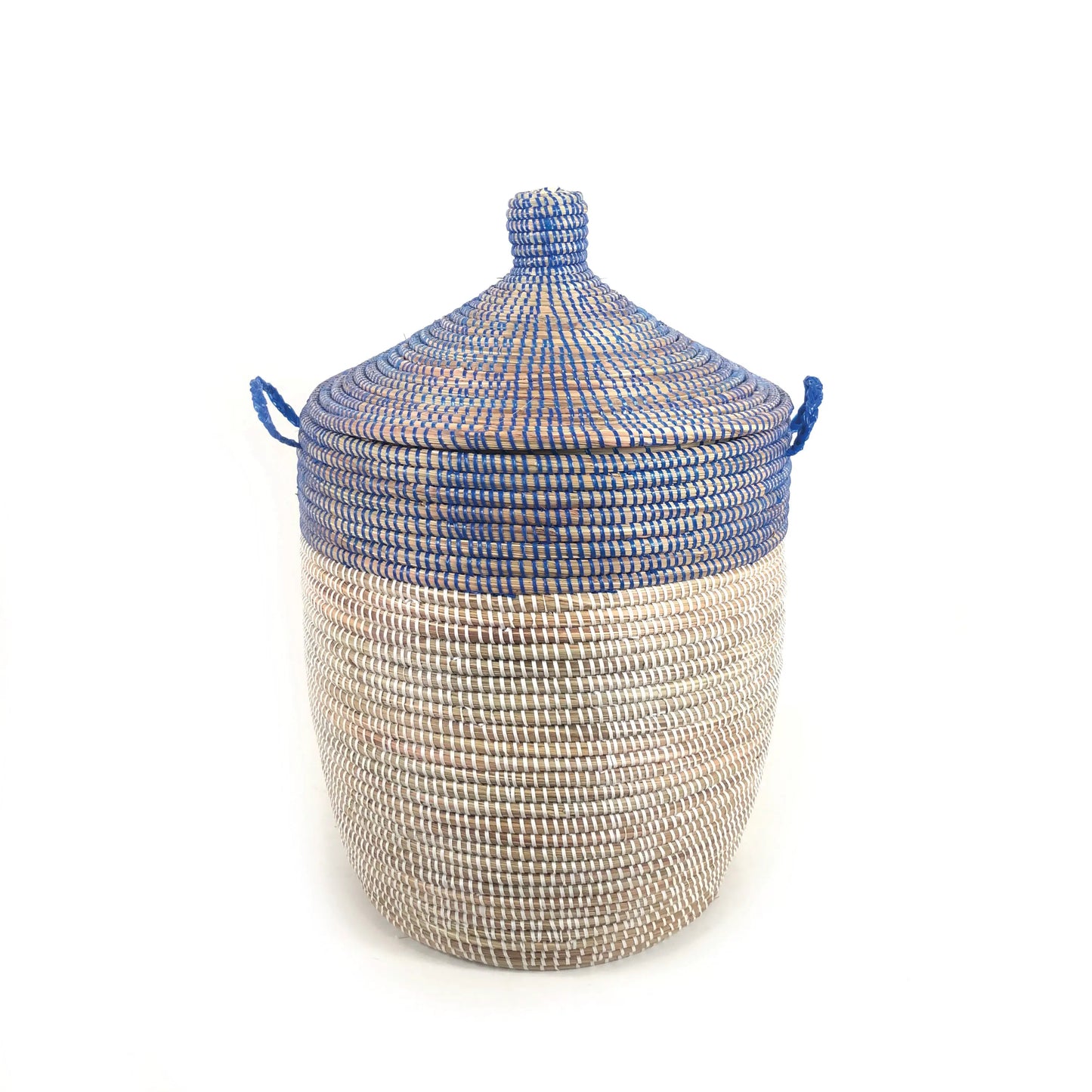 Two Tone Ocean Blue Senegalese Basket Different Sizes Available