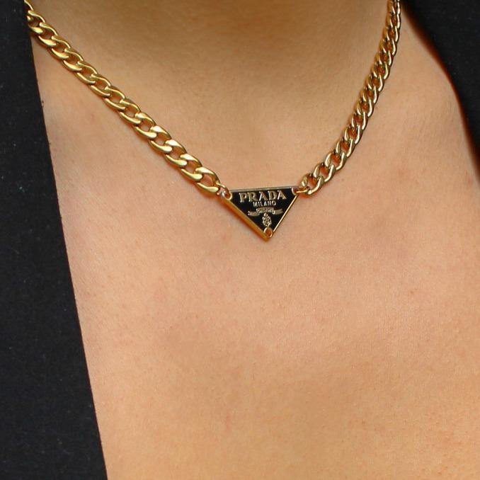 prada necklace gold