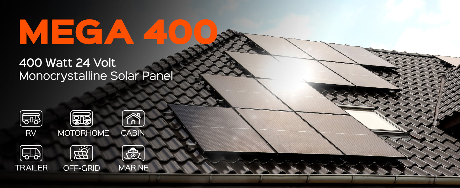 MEGA 400 Watt 24 Volt Moncrystalline Solar Panel