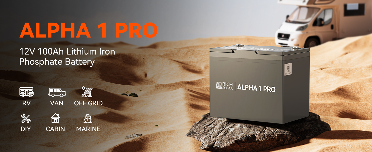 ALPHA 1 PRO 12V 100Ah Lithium lron Phosphate Battery