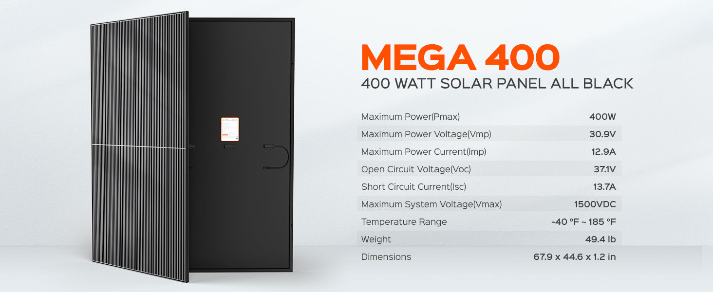 MEGA 400 Watt Solar Panel All Black