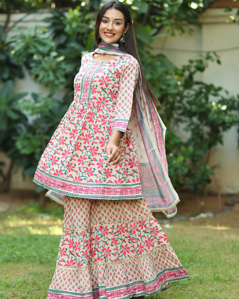 sharara cotton suit