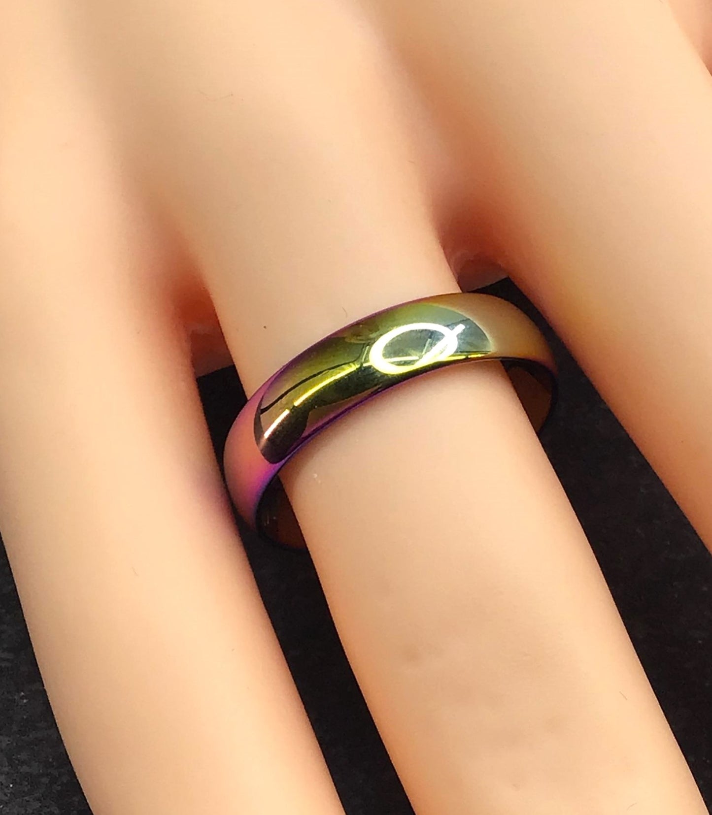 Rainbow Ring Size 10 Unisex Band - Paisley Lion