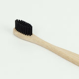 Contented Company | Eco & Zero Waste | 63 Plastic Free & Reusable Products for Plastic Free July | Bamboo Toothbrush with Charcoal & Nylon Bristles (Adult)