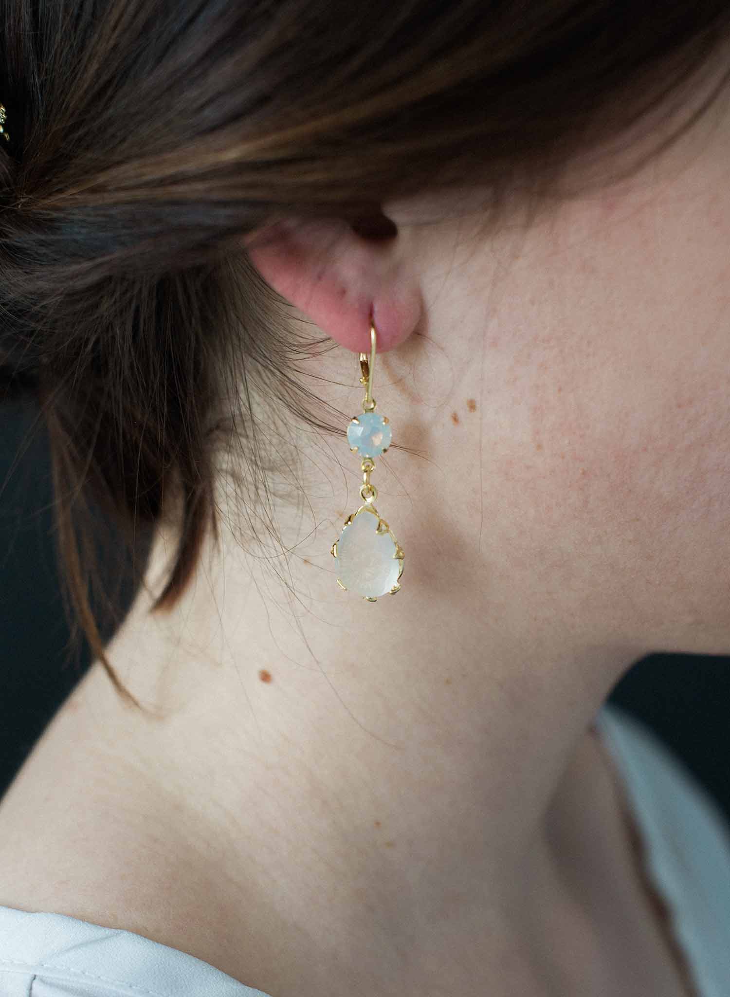 bridal drop crystal earrings