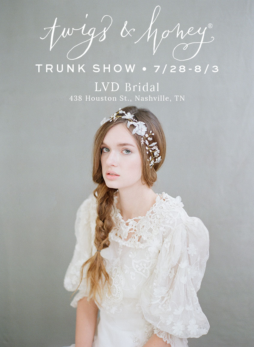 lvd bridal, twigs & honey trunk show