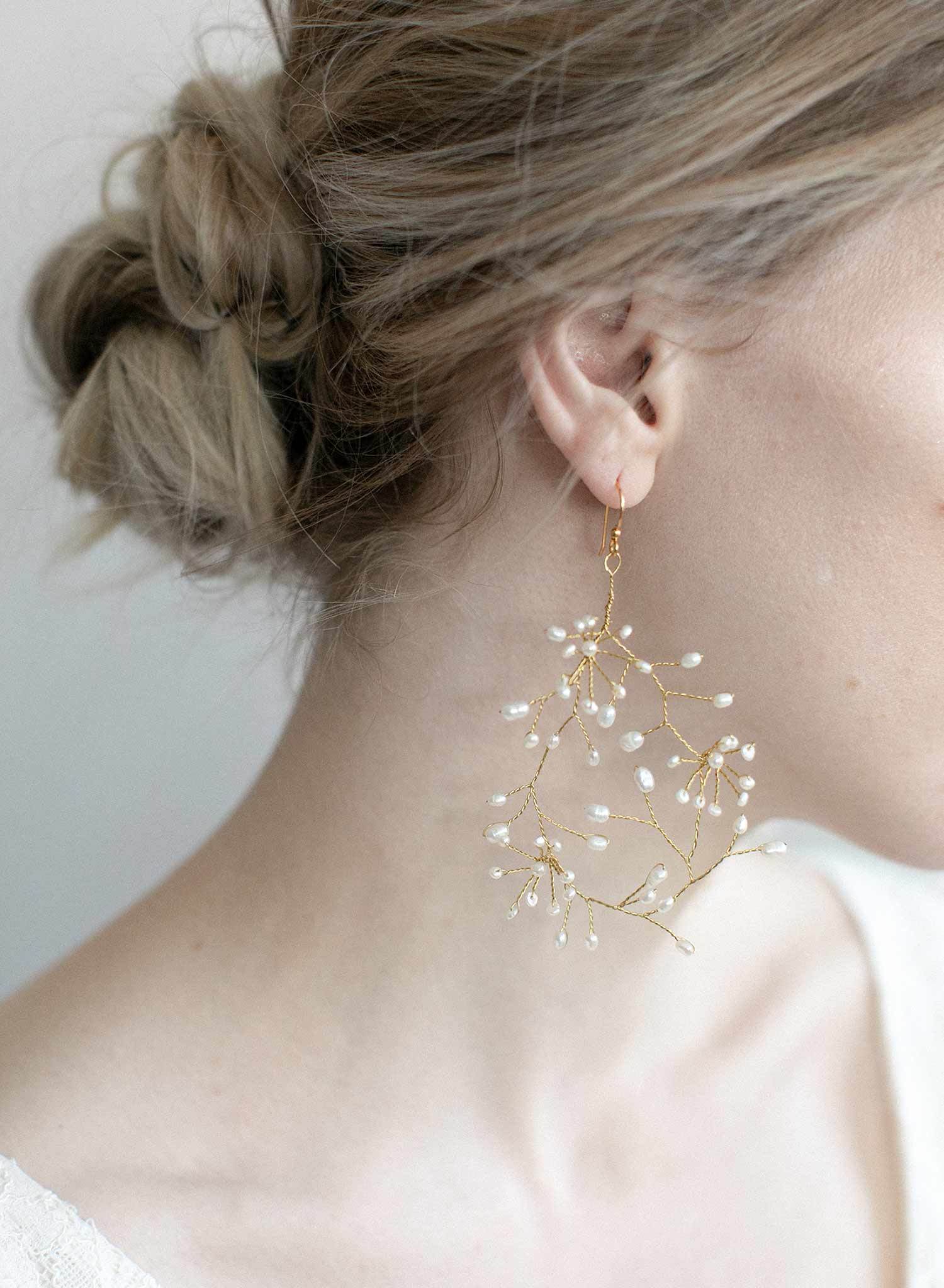 bridal breathless freshwater pearl earrings by Twigs & Honey