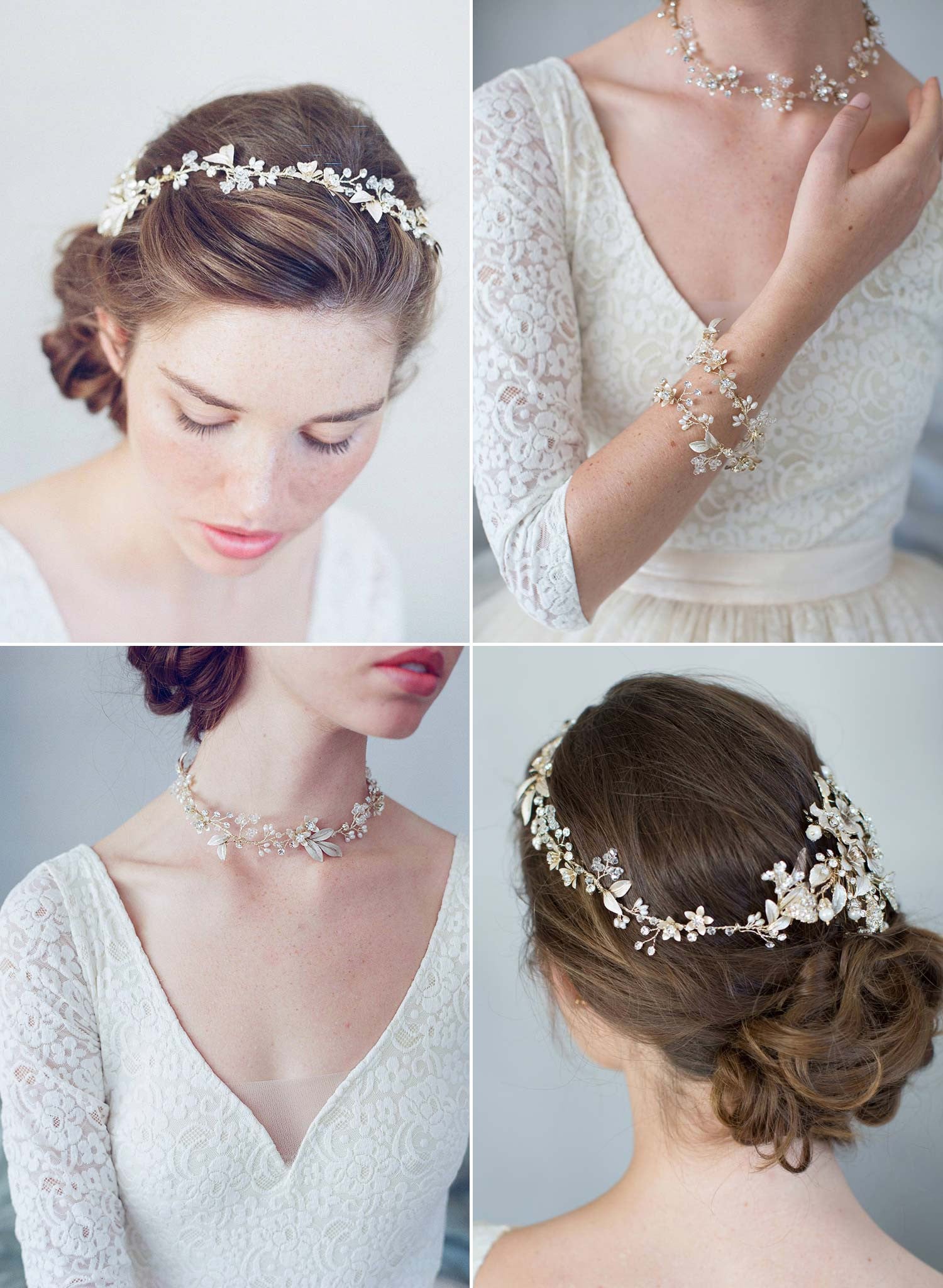 bridal convertible hair vine, necklace, bracelet, twigs and honey