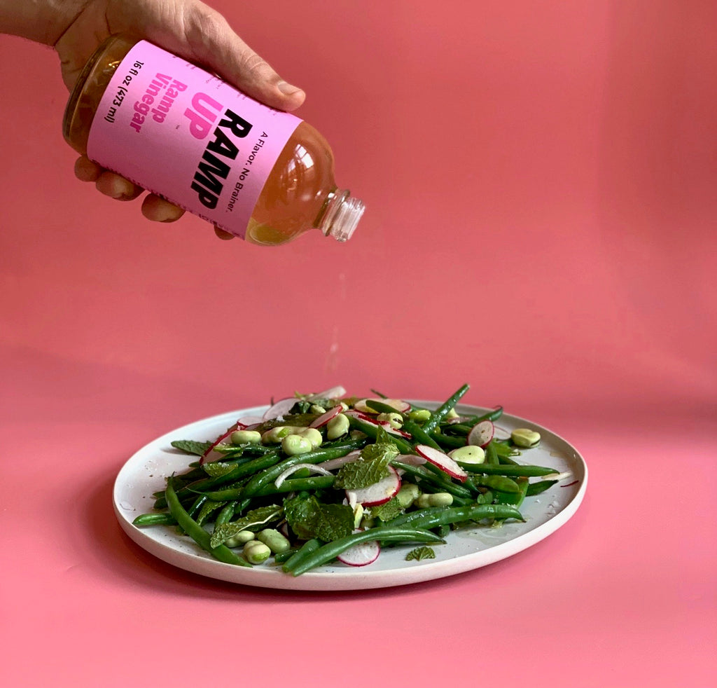 Ramp Vinegar with Green Bean & Radish Salad