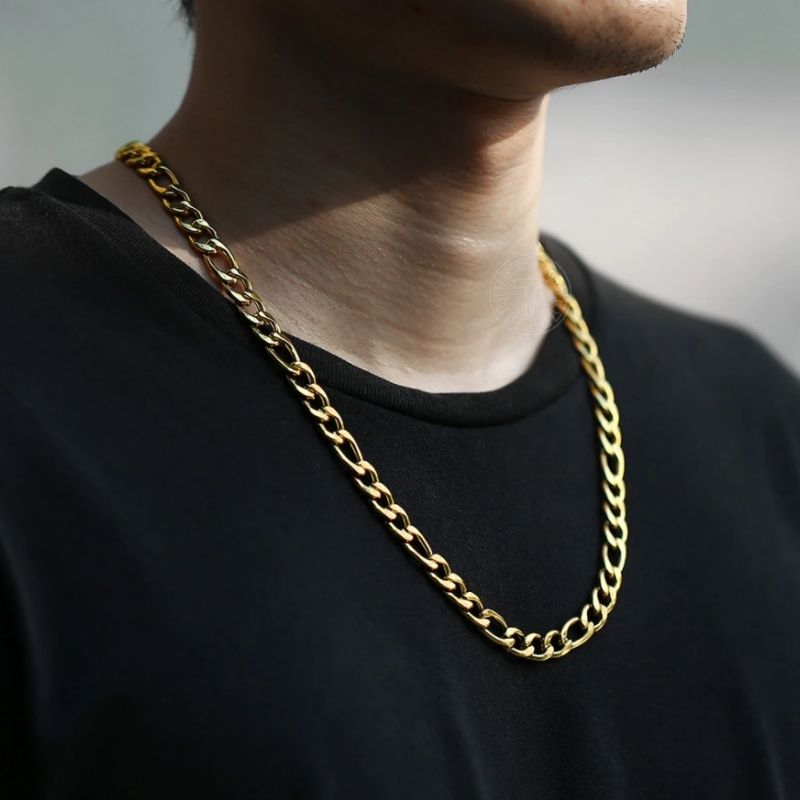 10mm figaro gold chain