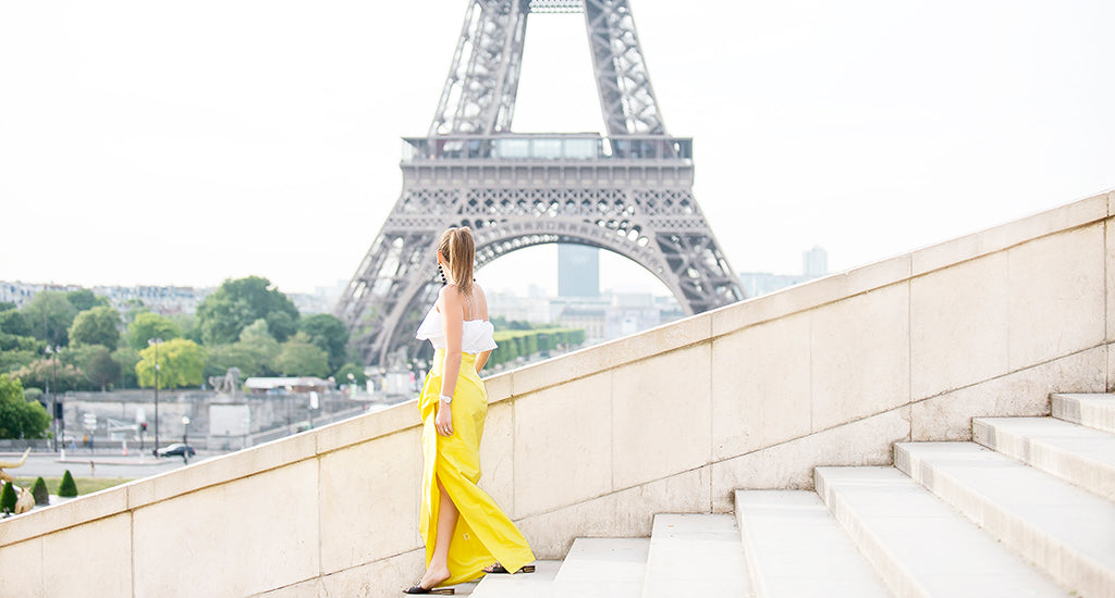 a woman overlooking the stairs, Eiffel Tower, Paris ; mischa blog