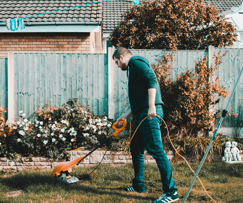 man mowing grass- home workout COVID19 Southern cross fitness